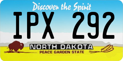 ND license plate IPX292