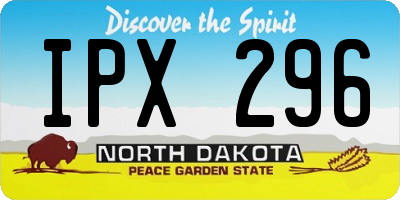 ND license plate IPX296