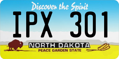 ND license plate IPX301