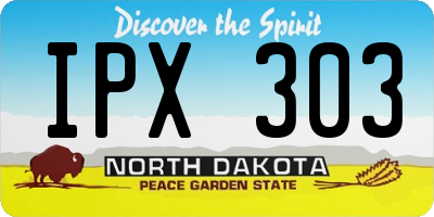 ND license plate IPX303