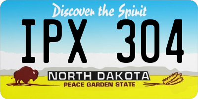 ND license plate IPX304