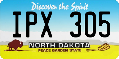 ND license plate IPX305