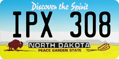 ND license plate IPX308