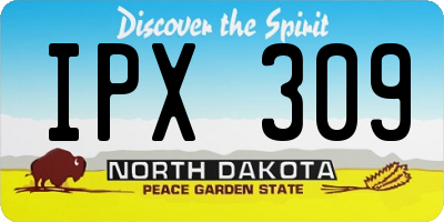 ND license plate IPX309