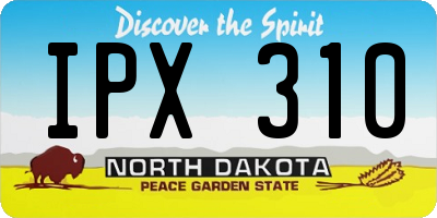 ND license plate IPX310