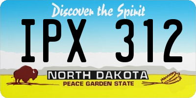 ND license plate IPX312