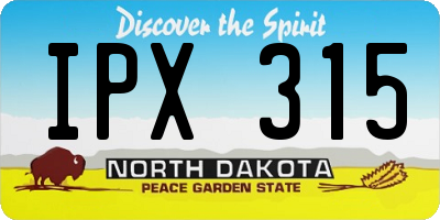 ND license plate IPX315
