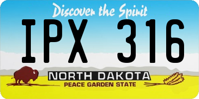 ND license plate IPX316