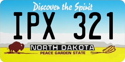 ND license plate IPX321