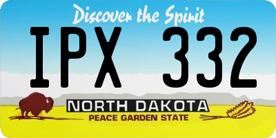 ND license plate IPX332
