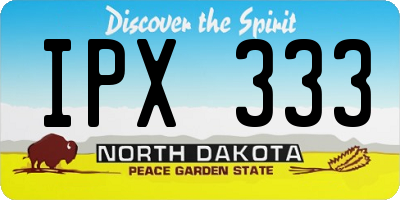 ND license plate IPX333