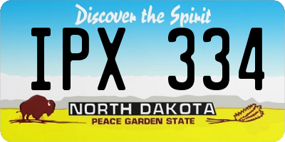 ND license plate IPX334