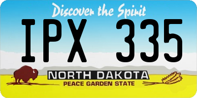 ND license plate IPX335