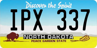ND license plate IPX337