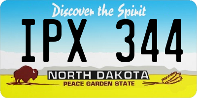 ND license plate IPX344