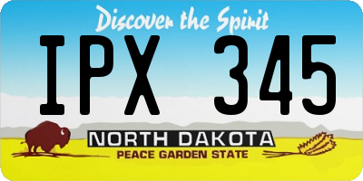 ND license plate IPX345
