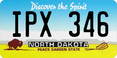 ND license plate IPX346
