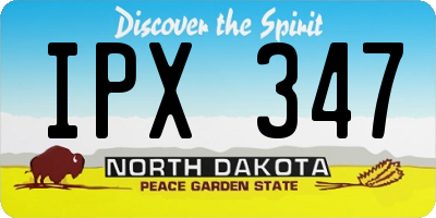 ND license plate IPX347