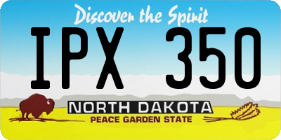 ND license plate IPX350