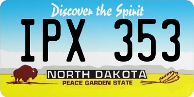ND license plate IPX353