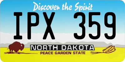 ND license plate IPX359