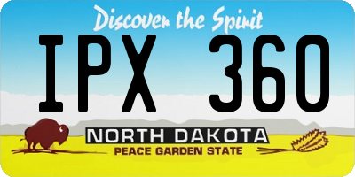 ND license plate IPX360