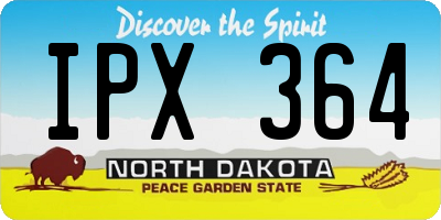 ND license plate IPX364