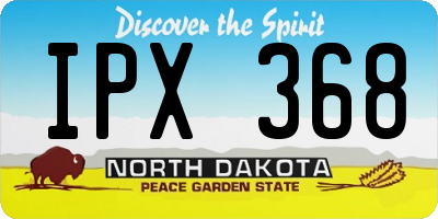 ND license plate IPX368