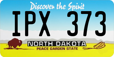 ND license plate IPX373