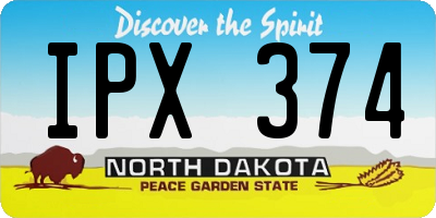 ND license plate IPX374