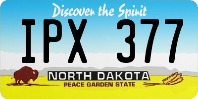 ND license plate IPX377