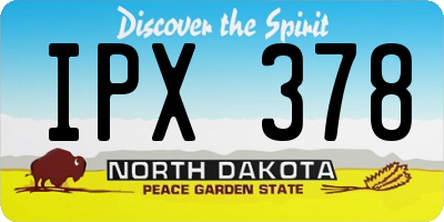 ND license plate IPX378