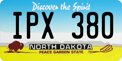 ND license plate IPX380