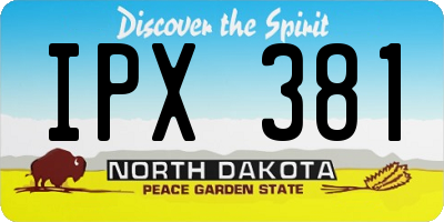ND license plate IPX381