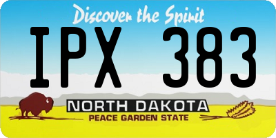 ND license plate IPX383
