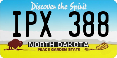 ND license plate IPX388