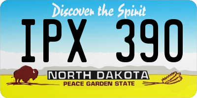 ND license plate IPX390