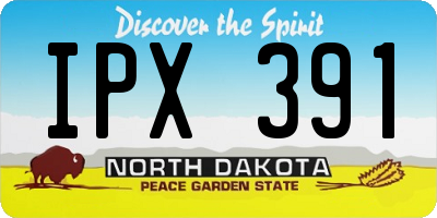 ND license plate IPX391