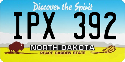 ND license plate IPX392