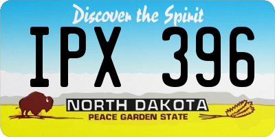 ND license plate IPX396