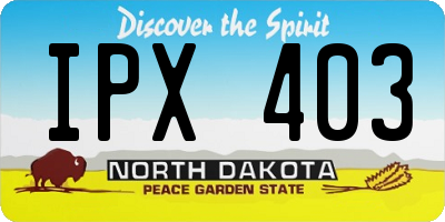 ND license plate IPX403