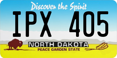 ND license plate IPX405
