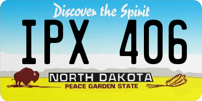 ND license plate IPX406