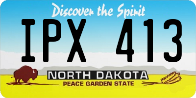 ND license plate IPX413