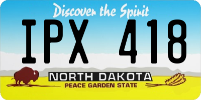 ND license plate IPX418