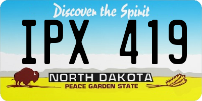 ND license plate IPX419