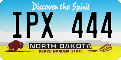 ND license plate IPX444