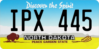 ND license plate IPX445