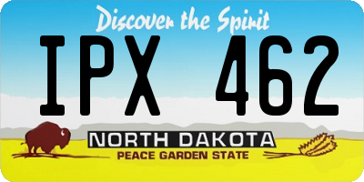 ND license plate IPX462