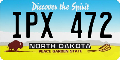 ND license plate IPX472